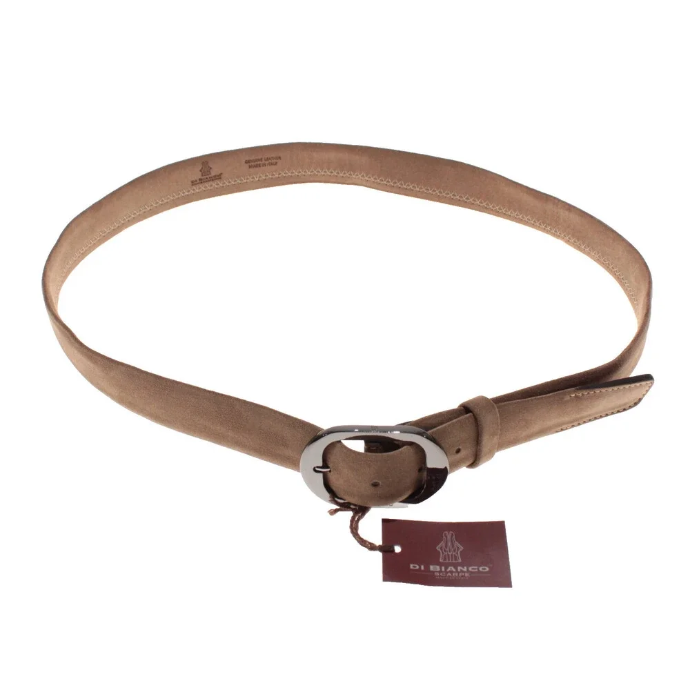 Di Bianco NWT Cut to Size Dress Belt In Solid Brown Suede Leather One Size